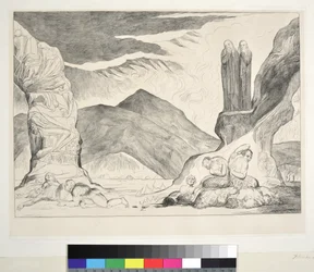The Circle of the Falsifiers: Dante and Virgil Covering their Noses because of the Stench, Inferno, Canto XXIX, Illustration to the 